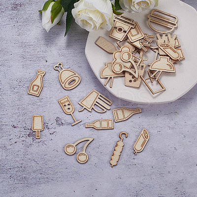 Wooden Cabochons WOOD-CJ0001-34-1