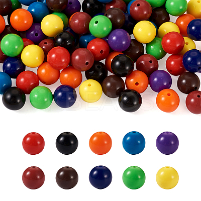 100Pcs 10 Colors Food Grade Eco-Friendly Silicone Focal Beads SIL-TA0001-27-1