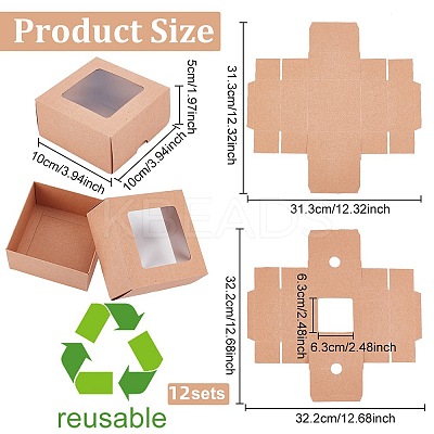 Folding Kraft Paper Cardboard Jewelry Gift Boxes LS-CON-WH0092-25B-1