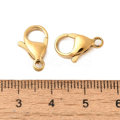 Ion Plating(IP) 304 Stainless Steel Lobster Claw Clasps X-STAS-AB15-G-01-1