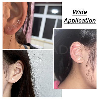 60 Sets 6 Style Star & Flower & Bowknot & Heart & Clover & Ball Tiny Resin Stud Earrings with Ear Nut for Women EJEW-BG0001-01-1