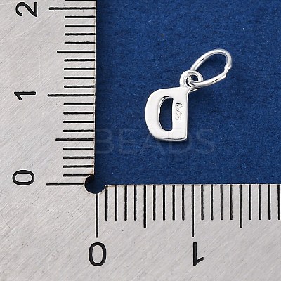 925 Sterling Silver Letter Charms STER-C012-01S-D-1