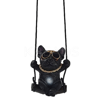 Cute Resin Swinging Bulldog Pendant Decorations LS-HJEW-A010-01C-1