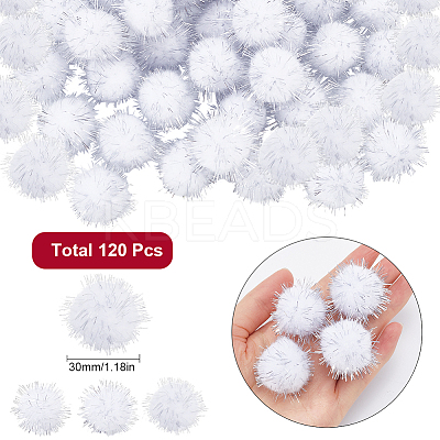 120Pcs Handmade DIY Doll Craft Pom Pom Yarn Pom Pom Balls AJEW-SC0003-15A-01-1