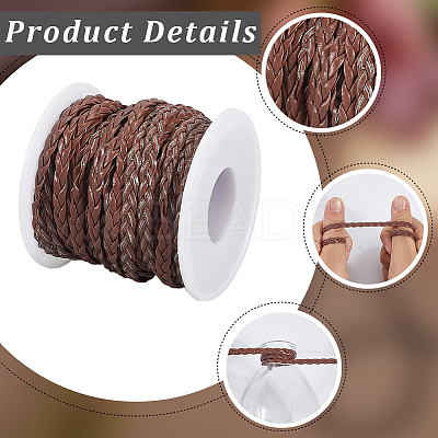 10M Flat Braided Imitation Leather Cords LC-CL0001-04B-1