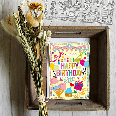 Birthday Carbon Steel Cutting Dies Stencils DIY-WH0309-1447-1