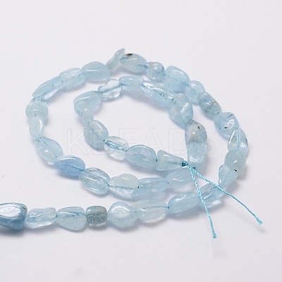 Natural Aquamarine Nuggets Bead Strands G-M298-20-1