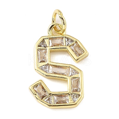 Brass Micro Pave Cubic Zirconia Pendants KK-V014-01G-19-1