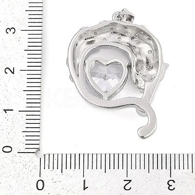 Brass Micro Pave Cubic Zirconia Pendants KK-M307-07P-1