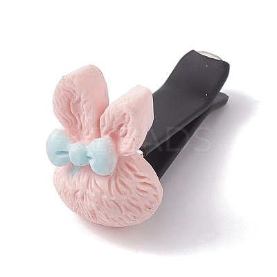 Rabbit with Bowknot Resin Car Air Vent Clips JEWB-BR00147-03-1