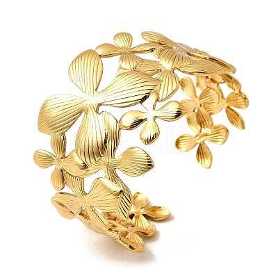 304 Stainless Steel Cuff Bangles BJEW-L705-04A-G-1