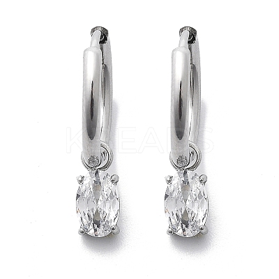 304 Stainless Steel Micro Pave Cubic Zirconia Hoop Earrings STAS-R004-07P-02-1