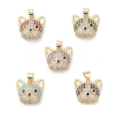 Brass Micro Pave Cubic Zirconia Pendants KK-M240-10-1