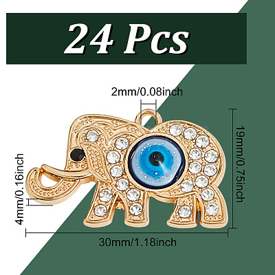 24Pcs Alloy Rhinestone Pendants ALRI-GO0001-01-1