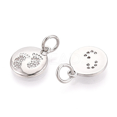 Brass Micro Pave Cubic Zirconia Charms KK-N257-67P-1
