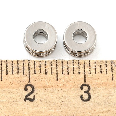 Rack Plating Brass Micro Pave Cubic Zirconia Spacer Beads KK-F089-39B-P05-1