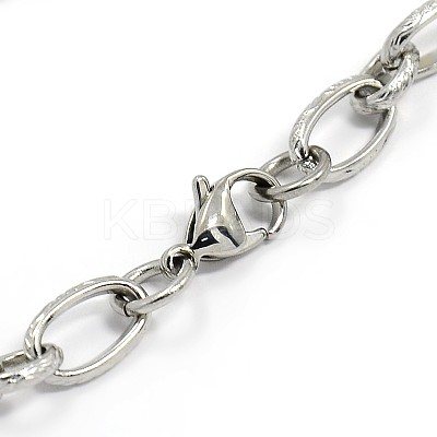 Fashionable 304 Stainless Steel Engraved Vine Mother-son Chain Bracelets STAS-A028-B101-1