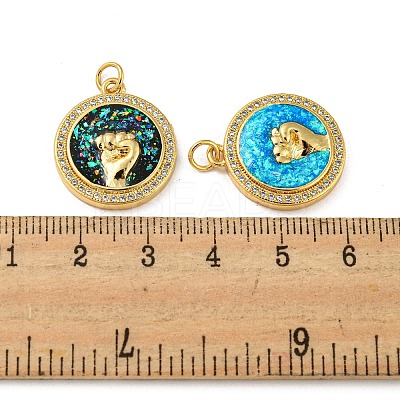 Brass Micro Pave Cubic Zirconia KK-K356-14G-1