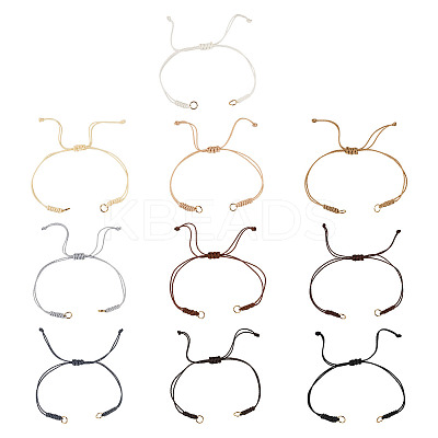 30Pcs 10 Styles Adjustable Waxed Polyester Cord Bracelet Making AJEW-TAC00052-1
