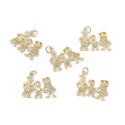 Brass Micro Pave Cubic Zirconia Pendants KK-E068-VB117-1