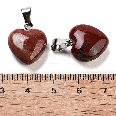 Natural Red Rainbow Jasper Charms HEAR-PW0001-057-05-1
