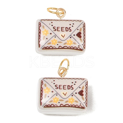 Printed Opaque Acrylic Pendants SACR-P036-01B-G-1