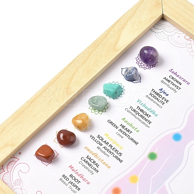 Natural & Synthetic Gemstone Healing Stones Picture Frame Stand AJEW-D308-01A-1