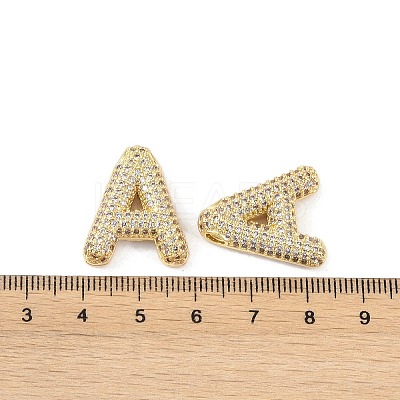 Brass Micro Pave Clear Cubic Zirconia Pendants KK-Z041-01G-A-1