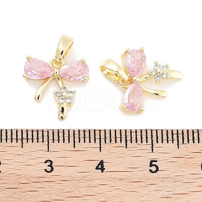 Brass Micro Pave Cubic Zirconia Pendants KK-P271-06G-B-1