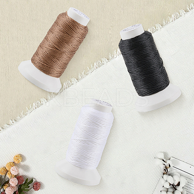 3 Rolls 3 3 Colors Flat Waxed Polyester Cord OCOR-CL0001-12B-1