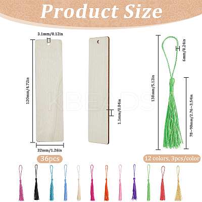 36Pcs 12 Colors Polyester Tassel Decorations FIND-SP0002-64-1