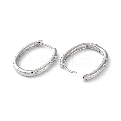 Brass Micro Pave Cubic Zirconia Hoop Earrings EJEW-P259-11P-1