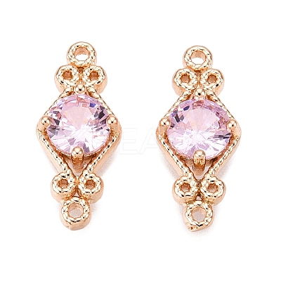Brass Pave Faceted Glass Connector Charms FIND-T070-03F-1