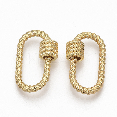Brass Screw Carabiner Lock Charms LS-KK-T047-02G-1