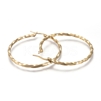 201 Stainless Steel Hoop Earrings LS-EJEW-A054-06D-G-1