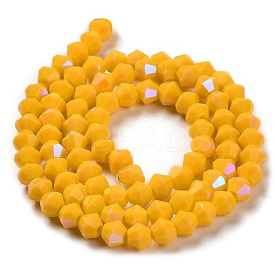 Opaque Solid Color Imitation Jade Glass Beads Strands GLAA-F029-P4mm-D04-1