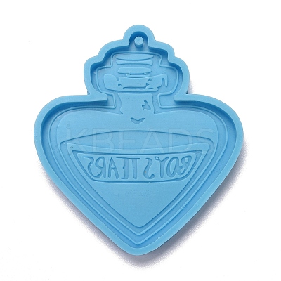 Heart Perfume Bottle with Word BOYS TEARS Pendant Silicone Molds LS-DIY-M034-24-1