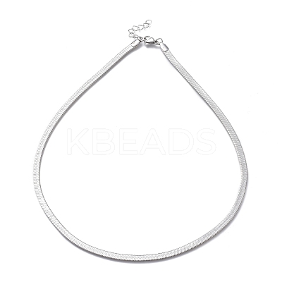 Non-Tarnish Unisex 304 Stainless Steel Herringbone Chain Necklaces NJEW-O119-01A-P-1