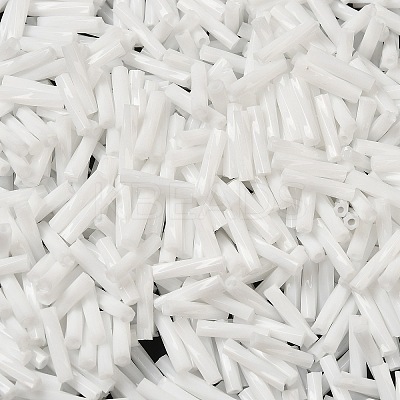 Baking Paint Glass Twist Bugle Beads SEED-C004-02P-1
