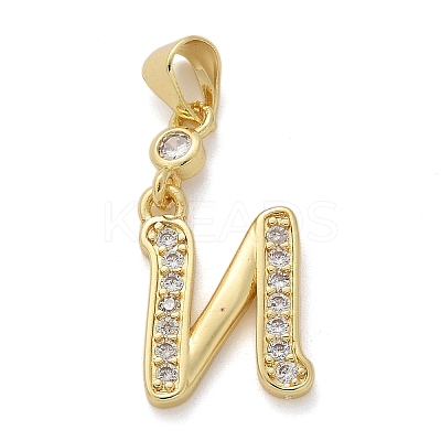 Brass Micro Pave Cubic Zirconia Pendants KK-M319-02G-N-1