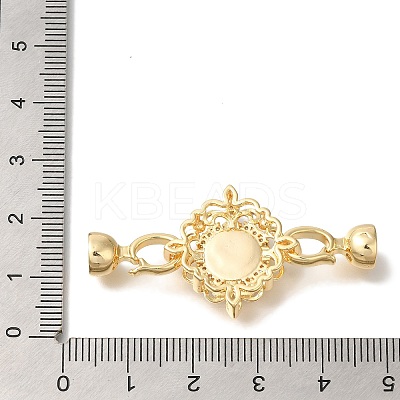 Brass Micro Pave Clear Cubic Zirconia Fold Over Clasps KK-K389-014G-1