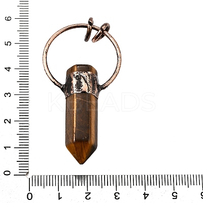 Natural Tiger Eye Faceted Pointed Bullet Big Pendants G-Q350-05C-1