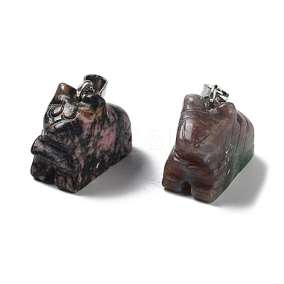 Natural & Synthetic Mixed Gemstone Pendants G-B068-06P-1