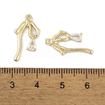 Brass Micro Pave Clear Cubic Zirconia Pendants LS-KK-L212-06G-1