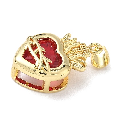Brass Glass Pendants KK-L253-28G-02-1