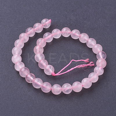Natural Rose Quartz Beads Strands G-C076-6mm-3-1
