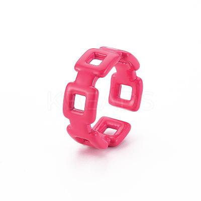 Spray Painted Brass Cuff Rings RJEW-S045-111-NR-1
