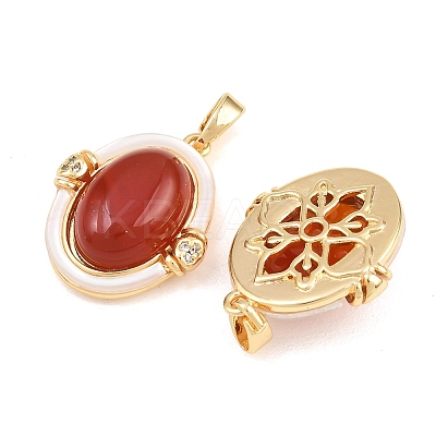 Natural Agate(Dyed & Heated) and Shell Pendants GG-CBA7C8E-01A-1