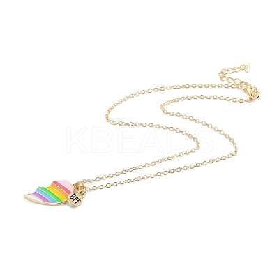 BFF/Best Friends Forever Alloy Pendant Necklaces X-NJEW-K124-02C-G-1