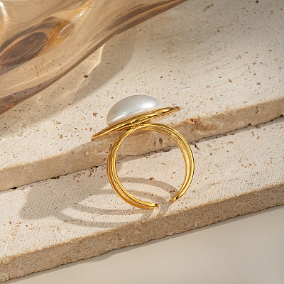 304 Stainless Steel Cuff Open Rings for Women DM4444-1